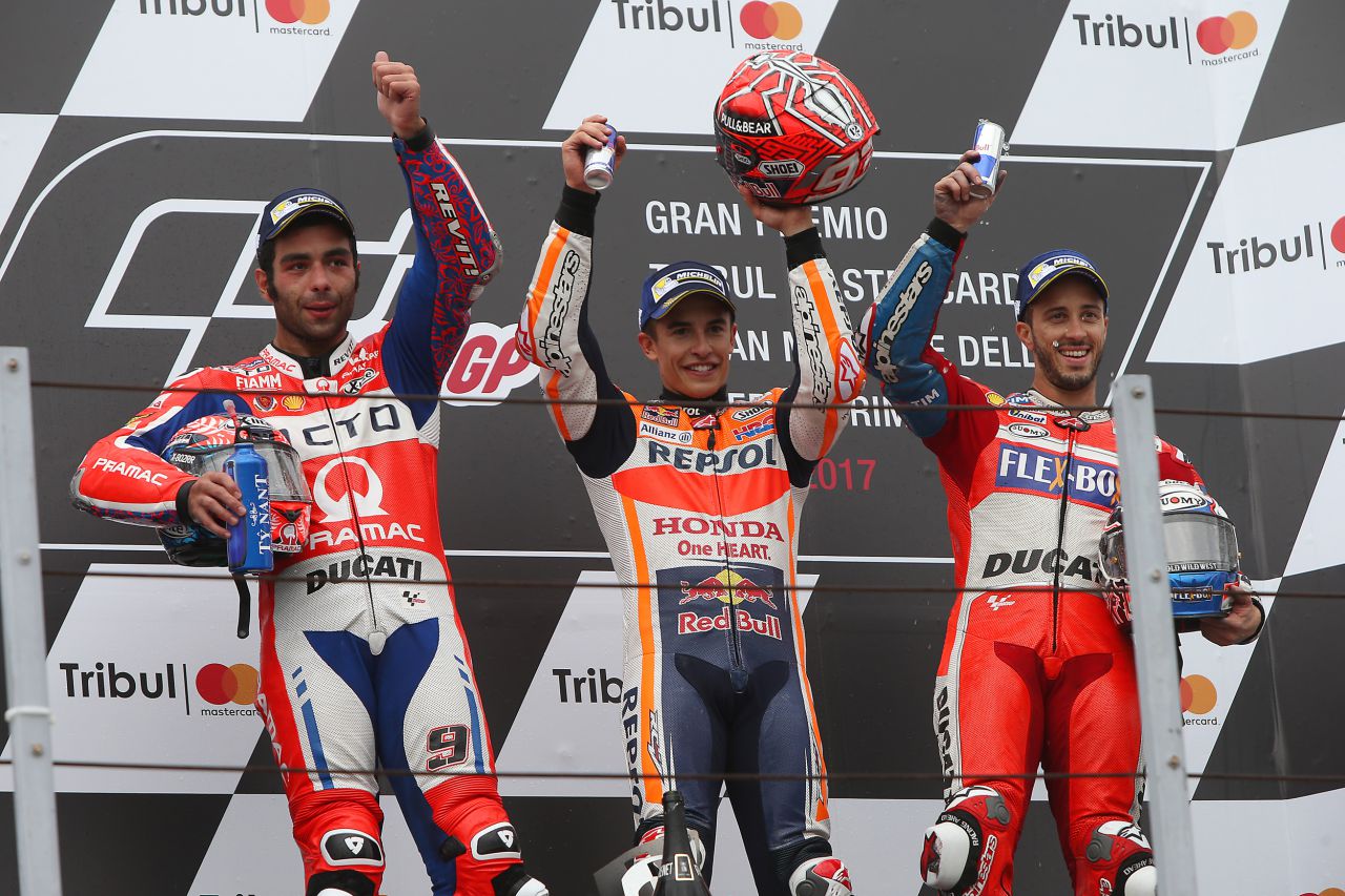 Petrucci, Márquez, Dovizioso
