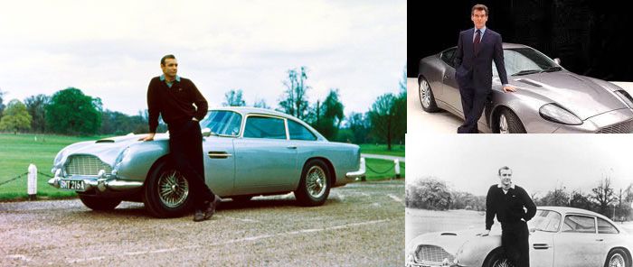 Aston Martin DB5 de James Bond. Protagonizó varias de las pelñicullas del mítico agente secreto británico.