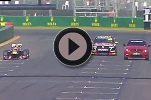 Enfrentamiento entre el Mercedes-Benz C63 AMG, V8 Supercar y el Red Bull F1 del 2011 en Melbourne