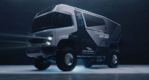 Gaussin presenta el primer camión propulsado por hidrógeno que correrá en el Dakar.