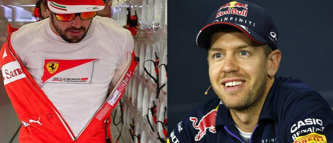 Alonso se quita el mono Ferrari se lo cede a Vettel