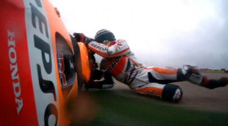 La caída de Márquez en Aragón