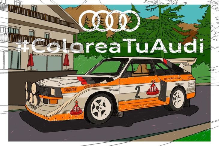 El Audi quattro S1, el Audi TT y el Audi Q3 Sportback para que los coloreen los más pequeños