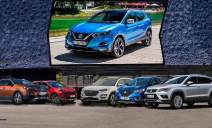 Enfrentamiento Nissan Qashqai, Hyundai Tucson, Seat Ateca, Kia Sportage y sus rivales