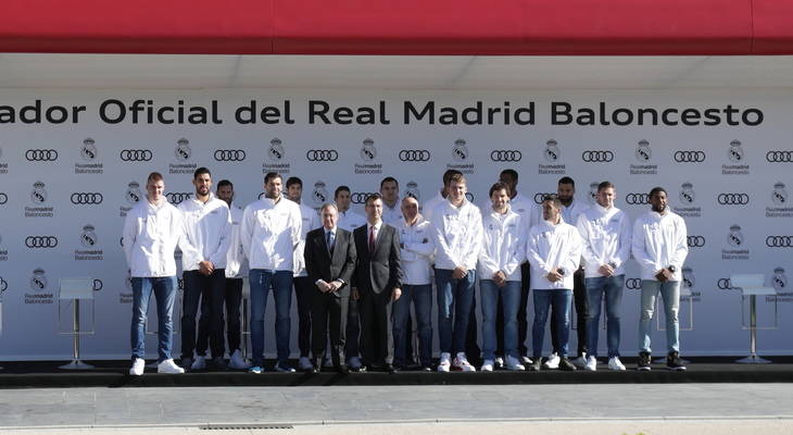 Audi entrega a los jugadores del Real Madrid Baloncesto sus nuevos modelos.