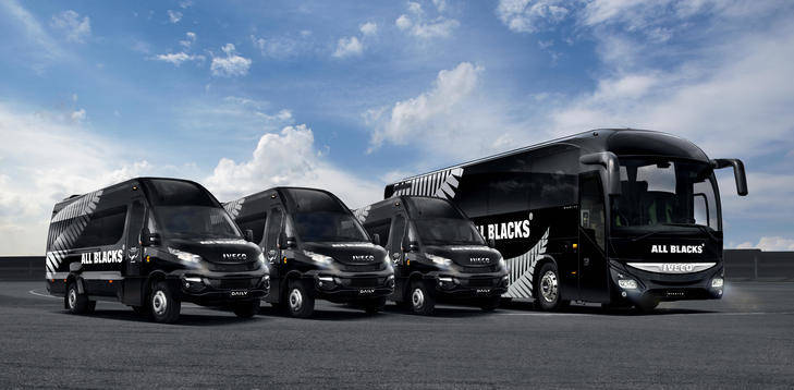 Los All Blacks se desplazan en Iveco