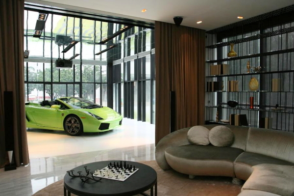 Casas de lujo con garaje en el salón: 10 ejemplos impresionantes