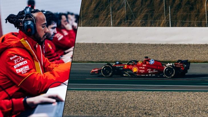 Hamilton sufre un accidente en pruebas de Ferrari en Barcelona