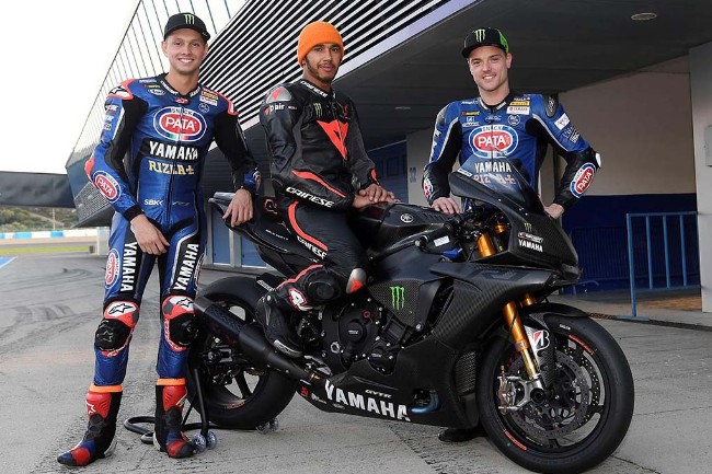Lewis Hamiltón probó (y sufrio una caida) con la Yamaha SBK en el circuito de Jerez