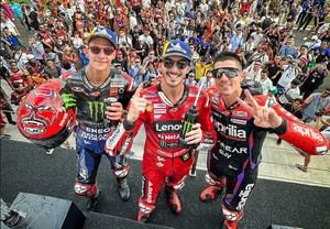 Golpe de efecto en el mundial de MotoGP, victoria de Bagnaia y caída de Martín en el GP de Indonesia
