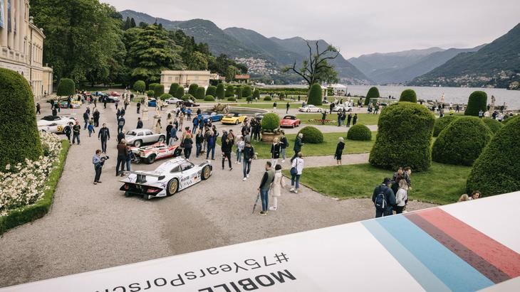 Porsche celebra su 75 aniversario con la exposición más grande en el lago de Como
