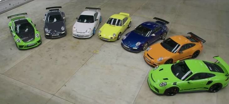 Aquí tienes todas las generaciones del Porsche GT3 corriendo en la Isla de Man