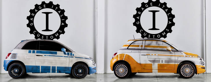 El Fiat 500 de R2-D2 y BB-8