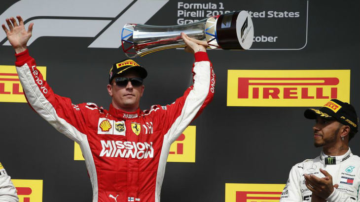 GP de EE UU de F1: Carrerón de Raikkonen y Hamilton no es campeón todavía