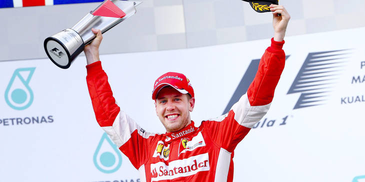 Sorpredente victoria de Vettel y Ferrari
