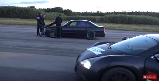 Bugatti Veyron contra BMW M5 e34