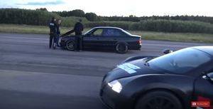 Bugatti Veyron contra BMW M5 e34